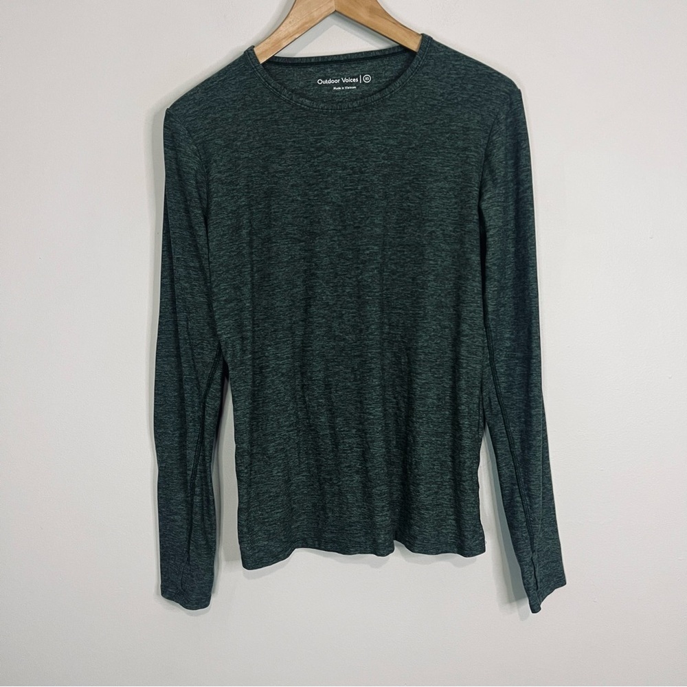 Outdoor Voices Green Long Sleeve Performance Tee XS